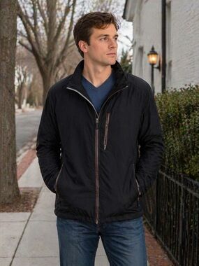 Peter Millar Black Lightweight Zip Jacket